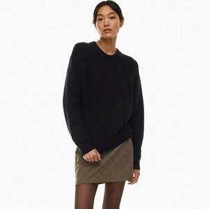 Aritzia Wilfred Maria Sweater 100% Merino Wool Crewneck Sweater Black size xxs